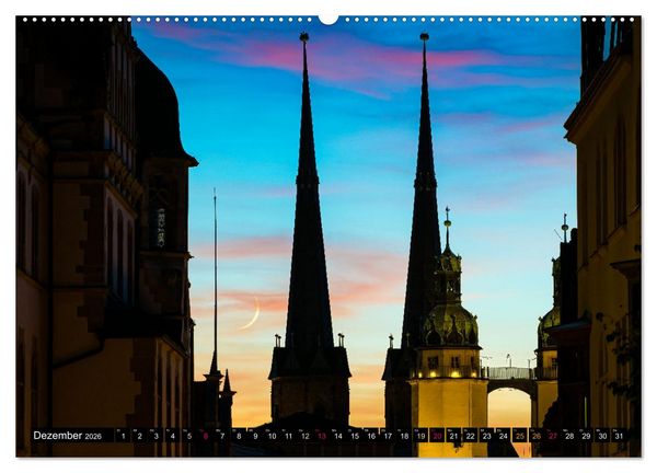 Produktbild: Halle-Luna - Monds&uuml;chtig in Halle-Saale (hochwertiger Premium Wandkalender 2026 DIN A2 quer), Kunstdruck in Hochglanz
