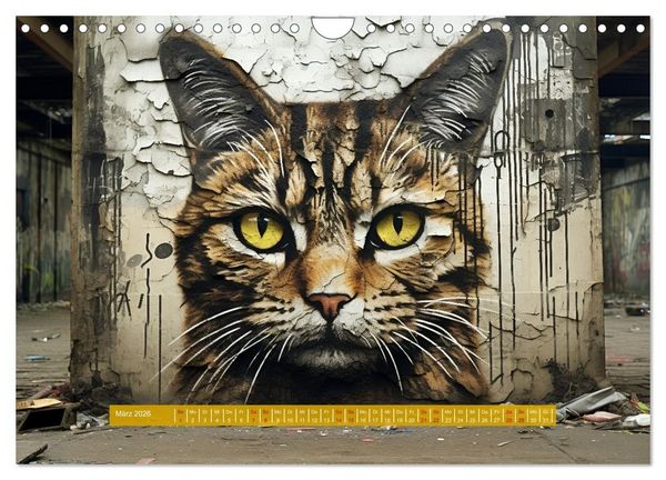 Produktbild: Graffiti Katzen (Wandkalender 2026 DIN A4 quer), CALVENDO Monatskalender