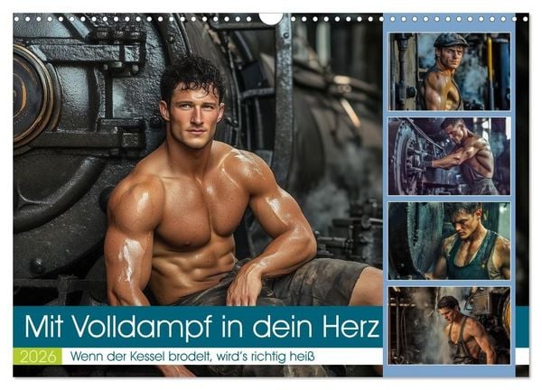 Produktbild: Mit Volldampf in dein Herz (Wandkalender 2026 DIN A3 quer), CALVENDO Monatskalender