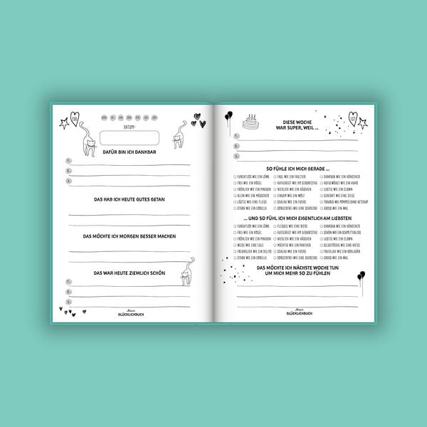 Produktbild: Mein kleines Gl&uuml;cklichbuch | Dankbarkeitstagebuch f&uuml;r Kinder | 3 Minuten Tagebuch f&uuml;r Kinder