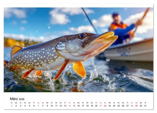 Produktbild: Jagd auf den Hecht (Wandkalender 2026 DIN A2 quer), CALVENDO Monatskalender