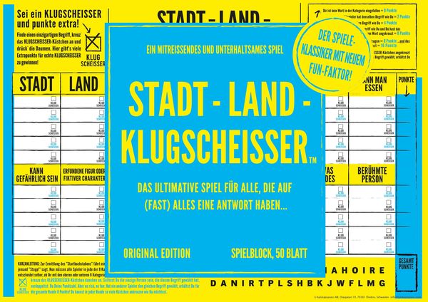 Kylskapspoesi KYL43030 - Spielblock, Klugscheisser, Stadt-Land-Klugscheisser