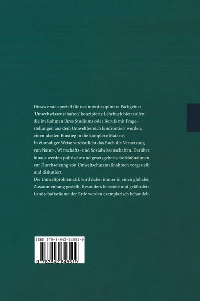Produktbild: Umweltwissenschaften und Umweltmanagement