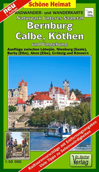 Produktbild: Radwander- und Wanderkarte Naturpark Unteres Saaletal, Bernburg, Calbe, K&ouml;then und Umgebung