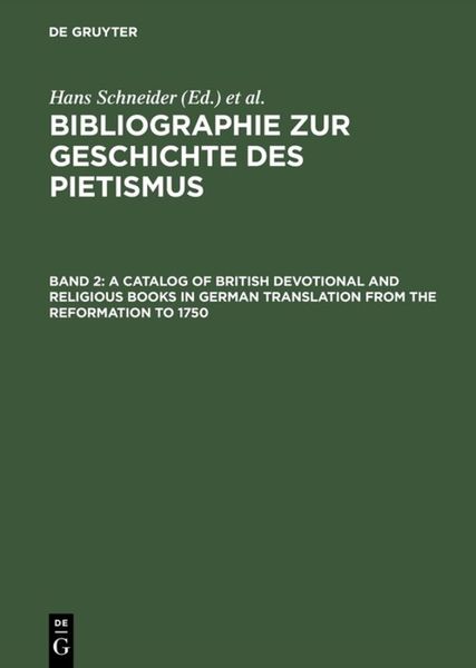 Produktbild: A Catalog of British Devotional and Religious Books in German Translation from the Reformation to 1750