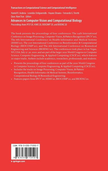 Produktbild: Advances in Computer Vision and Computational Biology