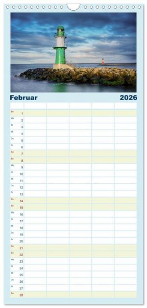 Produktbild: Familienplaner 2026 - Farben der Ostsee mit 5 Spalten (Wandkalender, 21 x 45 cm) CALVENDO