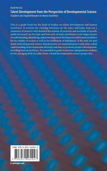 Produktbild: Talent Development from the Perspective of Developmental Science