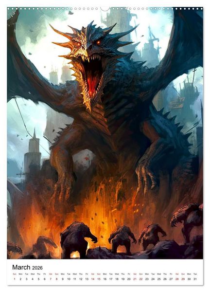 Produktbild: Medieval Drakes (Wall Calendar 2026 DIN A2 portrait), CALVENDO 12 Month Wall Calendar