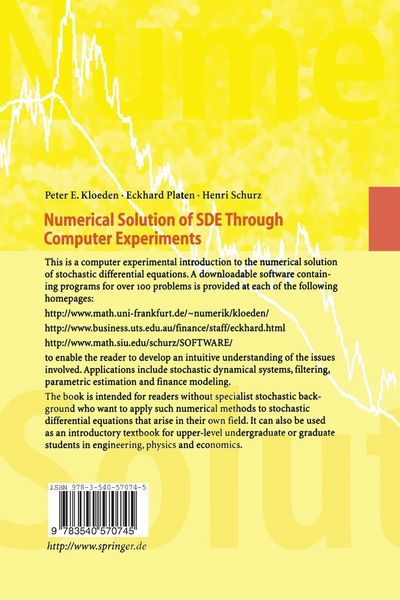 Produktbild: Numerical Solution of SDE Through Computer Experiments
