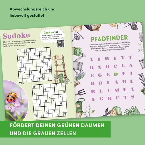 Produktbild: Das Garten-R&auml;tselbuch &ndash; Mit Profi-Tipps von "mein sch&ouml;ner Garten" f&uuml;r das ganze Jahr