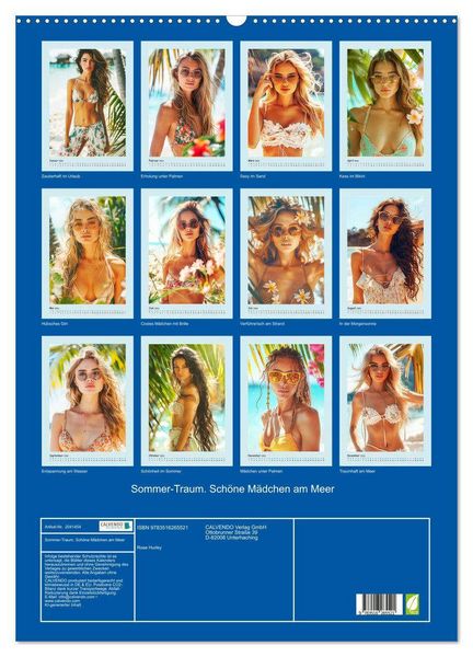 Produktbild: Sommer-Traum. Sch&ouml;ne M&auml;dchen am Meer (Wandkalender 2026 DIN A2 hoch), CALVENDO Monatskalender
