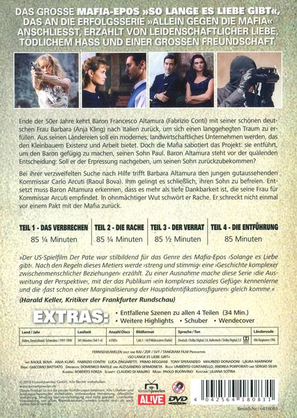 Produktbild: Solange es Liebe gibt - Der komplette 4-Teiler ("Allein gegen die Mafia") [4 DVDs]
