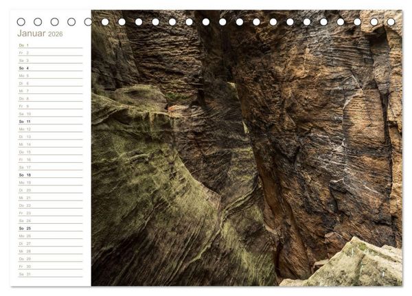 Produktbild: H&ouml;hlen, Grotten, Boofen - Elbsandstein (Tischkalender 2026 DIN A5 quer), CALVENDO Monatskalender