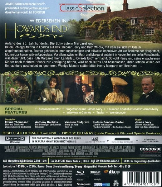 Produktbild: Wiedersehen in Howards End (+ Blu-ray) (4K Ultra HD)