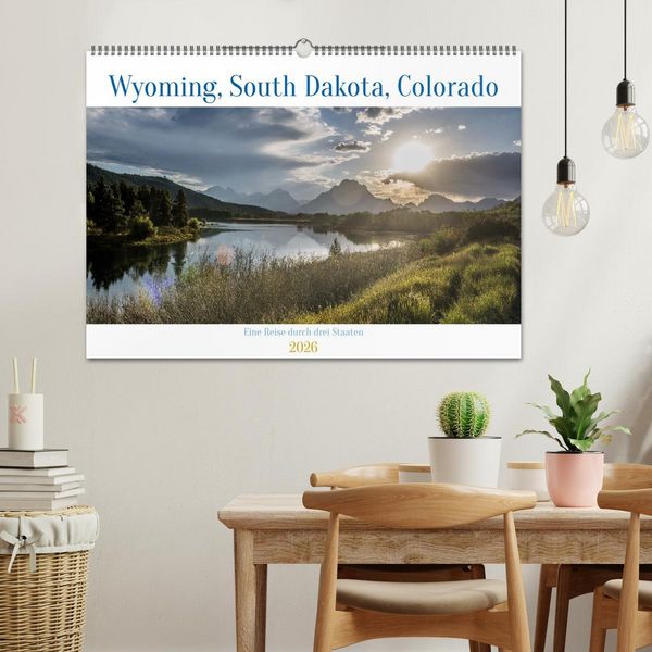 Produktbild: Wyoming, South Dakota Colorado (Wandkalender 2026 DIN A2 quer), CALVENDO Monatskalender