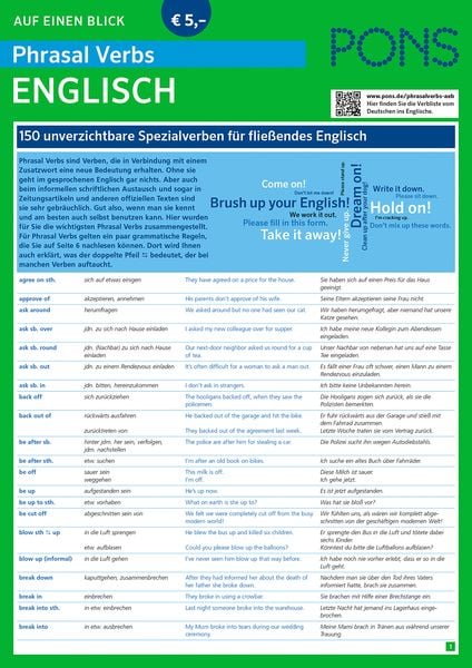 PONS Phrasal Verbs auf einen Blick Englisch, Taschenbuch von Sheila McBride, PONS Langenscheidt GmbH, 9783125627345