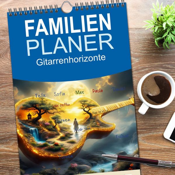 Produktbild: Familienplaner 2026 - Gitarrenhorizonte mit 5 Spalten (Wandkalender, 21 x 45 cm) CALVENDO