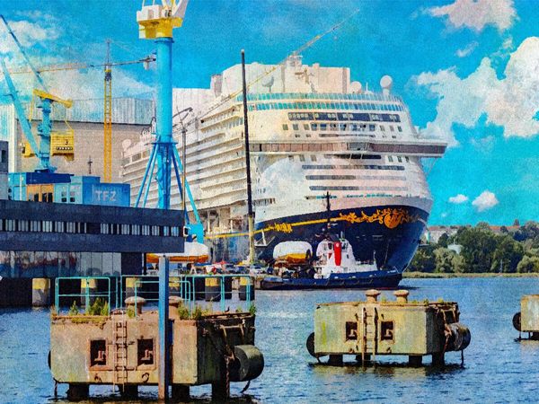 CALVENDO Puzzle Das Wismarer Technologiezentrum und der Werfthafen | 1000 Teile Lege-Größe 64x48cm Foto-Puzzle für glückliche Stunden
