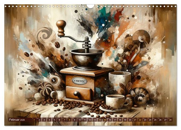 Produktbild: Kaffee & Kunst: Ein Kalender f&uuml;r Genie&szlig;er (Wandkalender 2026 DIN A3 quer), CALVENDO Monatskalender