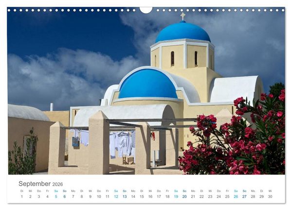 Produktbild: Santorin - Perle der Kykladen (Wandkalender 2026 DIN A3 quer), CALVENDO Monatskalender