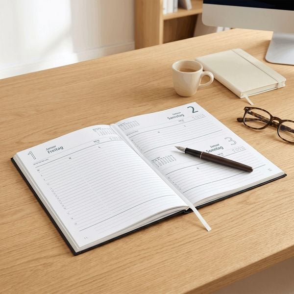 Produktbild: Buchkalender 1T/1S 336S schwarz 2027