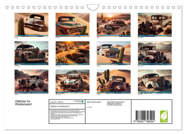 Produktbild: Oldtimer im W&uuml;stensand (Wandkalender 2026 DIN A4 quer), CALVENDO Monatskalender