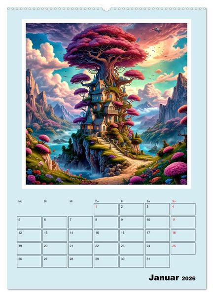 Produktbild: Traumwelt Baumhaus (Wandkalender 2026 DIN A2 hoch), CALVENDO Monatskalender