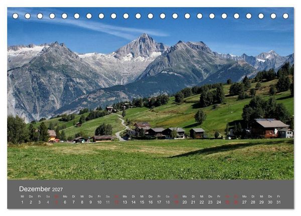Produktbild: Wallis. Perle der Schweiz (Tischkalender 2027 DIN A5 quer), CALVENDO Monatskalender
