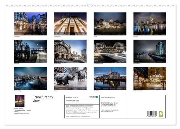 Produktbild: Frankfurt city view (Wandkalender 2026 DIN A2 quer), CALVENDO Monatskalender