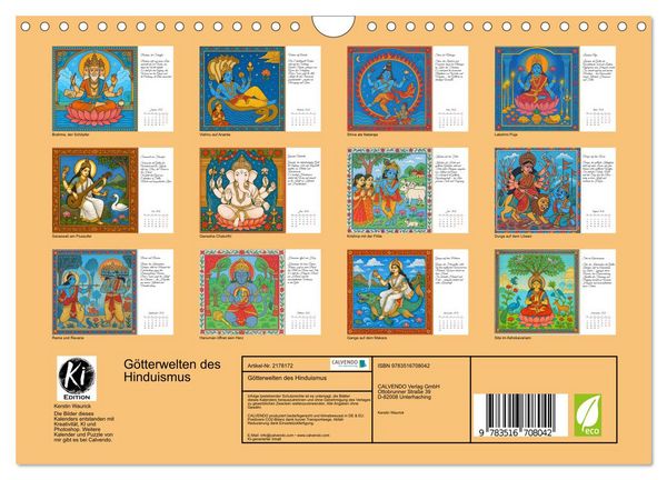 Produktbild: G&ouml;tterwelten des Hinduismus (Wandkalender 2026 DIN A4 quer), CALVENDO Monatskalender