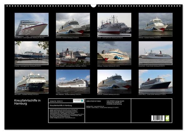 Produktbild: Kreuzfahrtschiffe in Hamburg (Wandkalender 2026 DIN A2 quer), CALVENDO Monatskalender