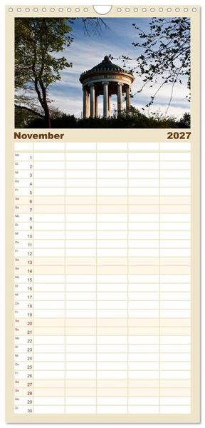 Produktbild: Familienplaner 2027 - M&uuml;nchen - Die Sch&ouml;ne mit 5 Spalten (Wandkalender, 21 x 45 cm) CALVENDO