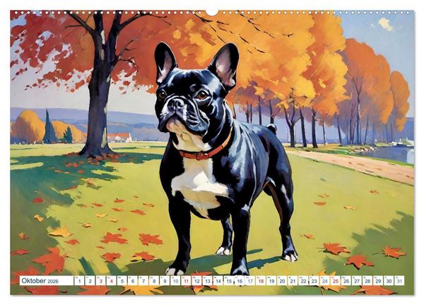 Produktbild: Frenchies (Wandkalender 2026 DIN A2 quer), CALVENDO Monatskalender