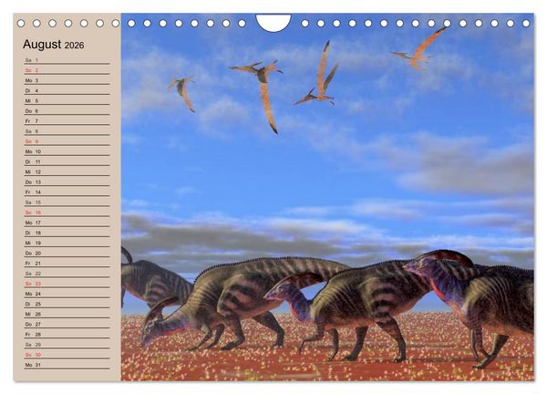 Produktbild: Dinosaurier. Urzeitliche Giganten (Wandkalender 2026 DIN A4 quer), CALVENDO Monatskalender