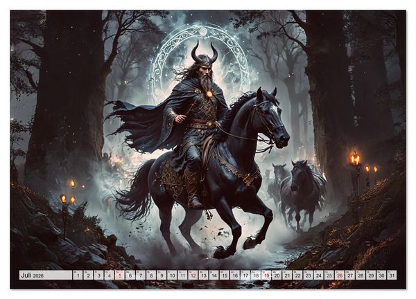Produktbild: Keltische Mythologie - G&ouml;tter, Helden und Monster (hochwertiger Premium Wandkalender 2026 DIN A2 quer), Kunstdruck in Hochglanz