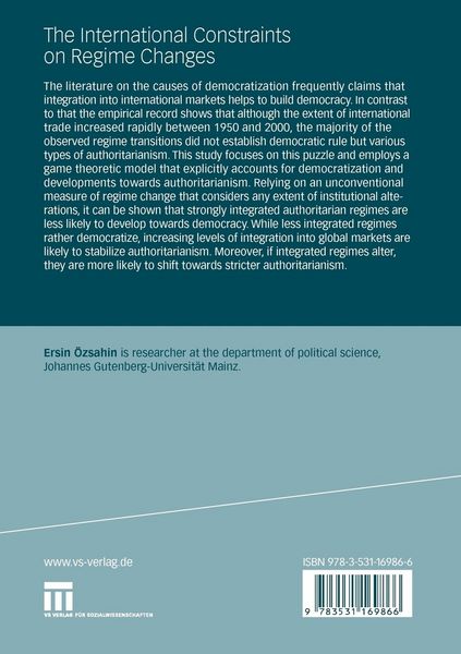 Produktbild: The International Constraints on Regime Changes