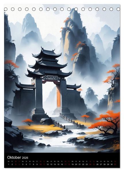 Produktbild: Asiatische Inspiration Fern&ouml;stlicher Art - Helle Werke (Tischkalender 2026 DIN A5 hoch), CALVENDO Monatskalender