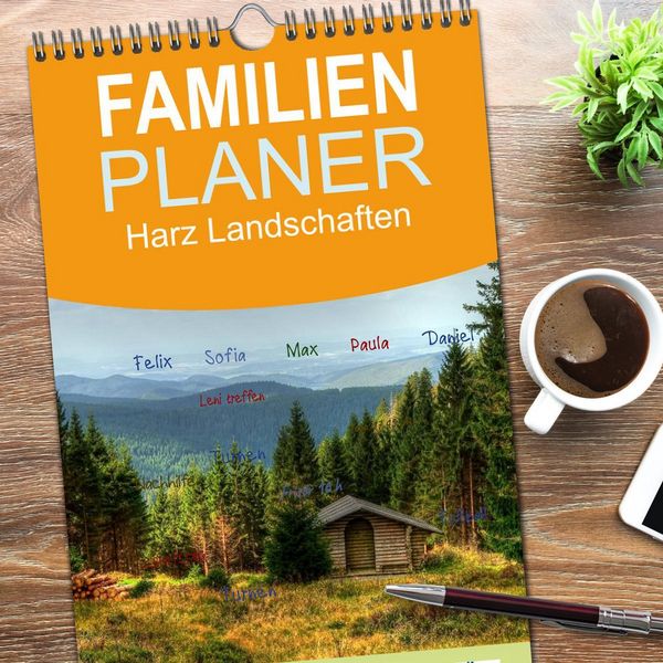 Produktbild: Familienplaner 2026 - Harz Landschaften mit 5 Spalten (Wandkalender, 21 x 45 cm) CALVENDO