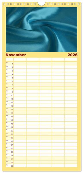 Produktbild: Familienplaner 2026 - Foto- und Bastelkalender Satin - Stilvoll zum Selbstgestalten mit 5 Spalten (Wandkalender, 21 x 45 cm) CALVENDO