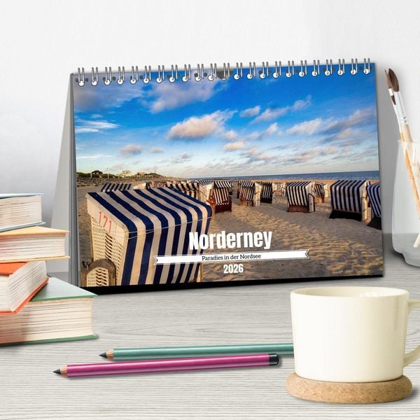 Produktbild: Norderney Paradies in der Nordsee (Tischkalender 2026 DIN A5 quer), CALVENDO Monatskalender