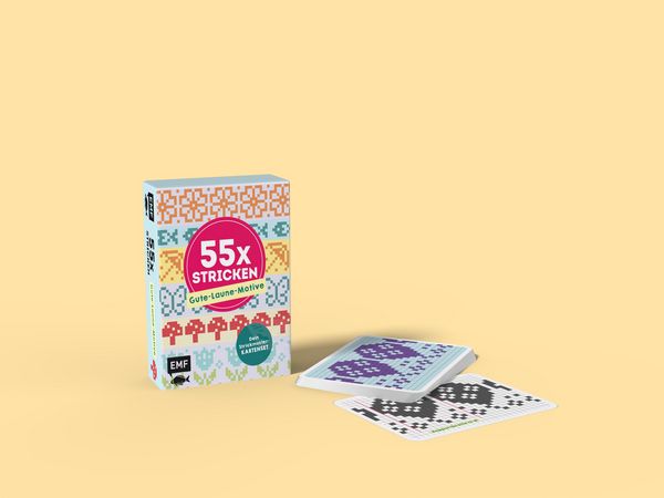Produktbild: 55 x stricken &ndash; Gute-Laune-Motive: Deine Strickmustersammlung als Kartenset