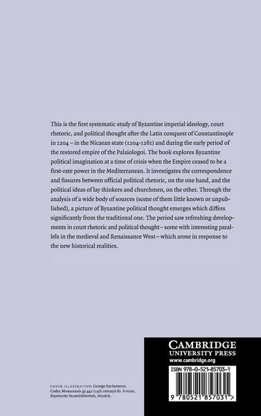 Produktbild: Imperial Ideology and Political Thought in Byzantium, 1204-1330