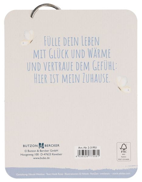 Produktbild: Holz-Schl&uuml;sselanh&auml;nger - Wo das Herz zu Hause ist