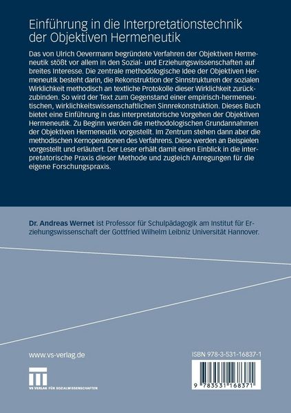 Produktbild: Einf&uuml;hrung in die Interpretationstechnik der Objektiven Hermeneutik