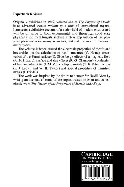 Produktbild: The Physics of Metals