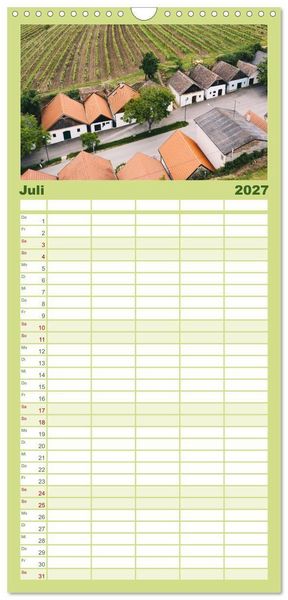 Produktbild: Familienplaner 2027 - Das Weinviertel im wundersch&ouml;nen Nieder&ouml;sterreich. mit 5 Spalten (Wandkalender, 21 x 45 cm) CALVENDO