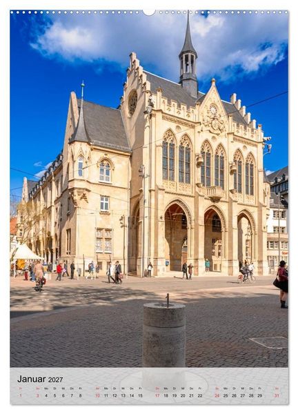 Produktbild: Ein Blick auf Erfurt in Farbe (hochwertiger Premium Wandkalender 2027 DIN A2 hoch), Kunstdruck in Hochglanz
