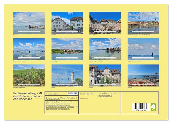 Produktbild: Bodenseeradweg - MIt dem Fahrrad rund um den Bodensee (hochwertiger Premium Wandkalender 2026 DIN A2 quer), Kunstdruck in Hochglanz