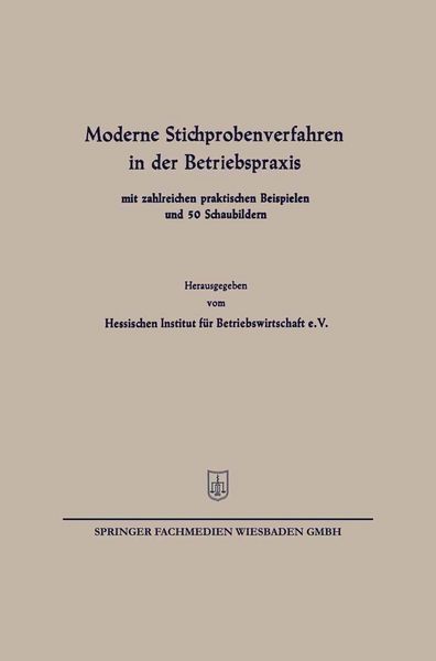 Produktbild: Moderne Stichprobenverfahren in der Betriebspraxis